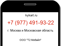 Информация о номере телефона +7 (977) 491-93-22: регион, оператор