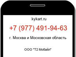 Информация о номере телефона +7 (977) 491-94-63: регион, оператор