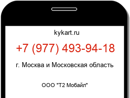 Информация о номере телефона +7 (977) 493-94-18: регион, оператор