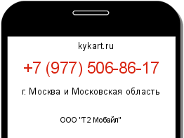 Информация о номере телефона +7 (977) 506-86-17: регион, оператор