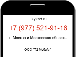 Информация о номере телефона +7 (977) 521-91-16: регион, оператор