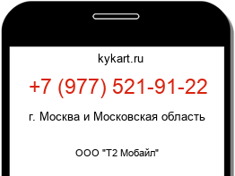 Информация о номере телефона +7 (977) 521-91-22: регион, оператор