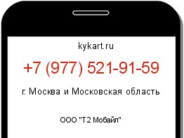 Информация о номере телефона +7 (977) 521-91-59: регион, оператор
