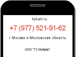 Информация о номере телефона +7 (977) 521-91-62: регион, оператор