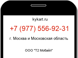 Информация о номере телефона +7 (977) 556-92-31: регион, оператор