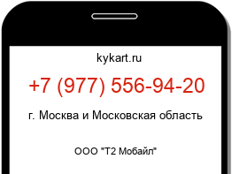 Информация о номере телефона +7 (977) 556-94-20: регион, оператор