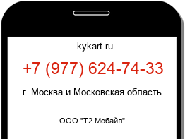 Информация о номере телефона +7 (977) 624-74-33: регион, оператор