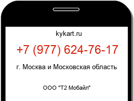Информация о номере телефона +7 (977) 624-76-17: регион, оператор