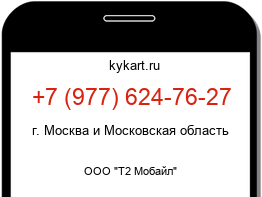 Информация о номере телефона +7 (977) 624-76-27: регион, оператор