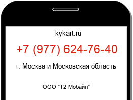 Информация о номере телефона +7 (977) 624-76-40: регион, оператор