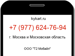 Информация о номере телефона +7 (977) 624-76-94: регион, оператор