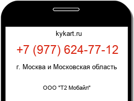 Информация о номере телефона +7 (977) 624-77-12: регион, оператор