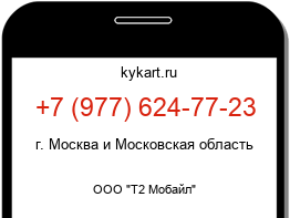 Информация о номере телефона +7 (977) 624-77-23: регион, оператор