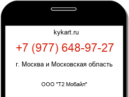 Информация о номере телефона +7 (977) 648-97-27: регион, оператор
