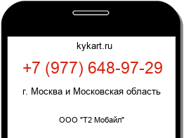 Информация о номере телефона +7 (977) 648-97-29: регион, оператор