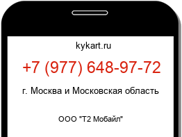 Информация о номере телефона +7 (977) 648-97-72: регион, оператор