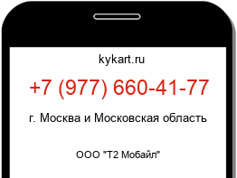 Информация о номере телефона +7 (977) 660-41-77: регион, оператор