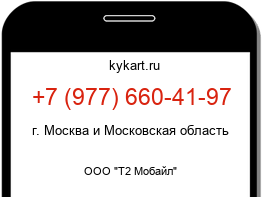 Информация о номере телефона +7 (977) 660-41-97: регион, оператор