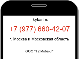 Информация о номере телефона +7 (977) 660-42-07: регион, оператор