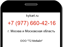 Информация о номере телефона +7 (977) 660-42-16: регион, оператор