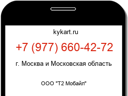 Информация о номере телефона +7 (977) 660-42-72: регион, оператор
