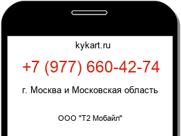 Информация о номере телефона +7 (977) 660-42-74: регион, оператор