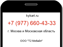 Информация о номере телефона +7 (977) 660-43-33: регион, оператор