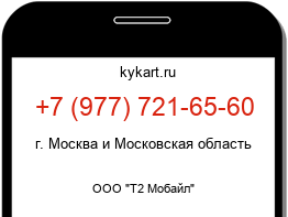Информация о номере телефона +7 (977) 721-65-60: регион, оператор