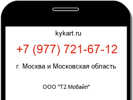 Информация о номере телефона +7 (977) 721-67-12: регион, оператор