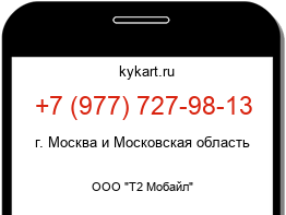 Информация о номере телефона +7 (977) 727-98-13: регион, оператор