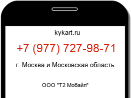 Информация о номере телефона +7 (977) 727-98-71: регион, оператор