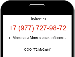 Информация о номере телефона +7 (977) 727-98-72: регион, оператор