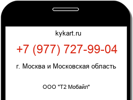Информация о номере телефона +7 (977) 727-99-04: регион, оператор