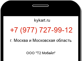 Информация о номере телефона +7 (977) 727-99-12: регион, оператор