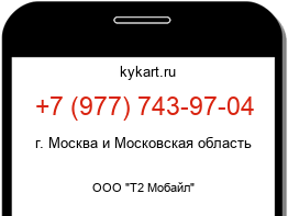 Информация о номере телефона +7 (977) 743-97-04: регион, оператор