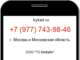 Информация о номере телефона +7 (977) 743-98-46: регион, оператор