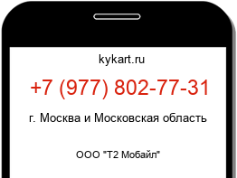 Информация о номере телефона +7 (977) 802-77-31: регион, оператор