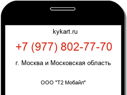 Информация о номере телефона +7 (977) 802-77-70: регион, оператор