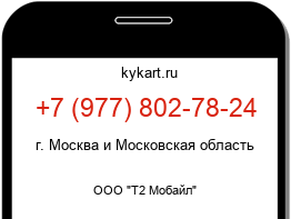Информация о номере телефона +7 (977) 802-78-24: регион, оператор