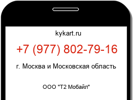 Информация о номере телефона +7 (977) 802-79-16: регион, оператор