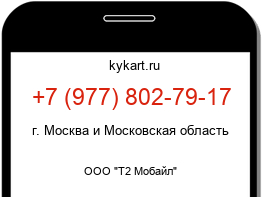 Информация о номере телефона +7 (977) 802-79-17: регион, оператор