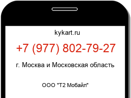 Информация о номере телефона +7 (977) 802-79-27: регион, оператор
