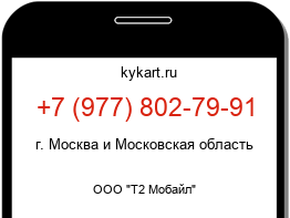 Информация о номере телефона +7 (977) 802-79-91: регион, оператор