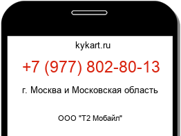 Информация о номере телефона +7 (977) 802-80-13: регион, оператор