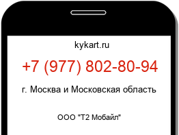 Информация о номере телефона +7 (977) 802-80-94: регион, оператор