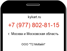 Информация о номере телефона +7 (977) 802-81-15: регион, оператор