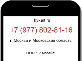 Информация о номере телефона +7 (977) 802-81-16: регион, оператор