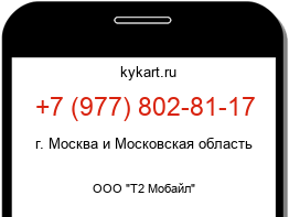 Информация о номере телефона +7 (977) 802-81-17: регион, оператор
