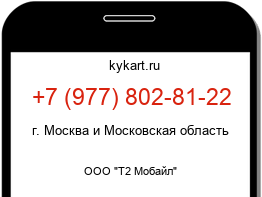 Информация о номере телефона +7 (977) 802-81-22: регион, оператор