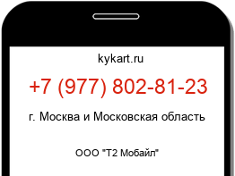 Информация о номере телефона +7 (977) 802-81-23: регион, оператор